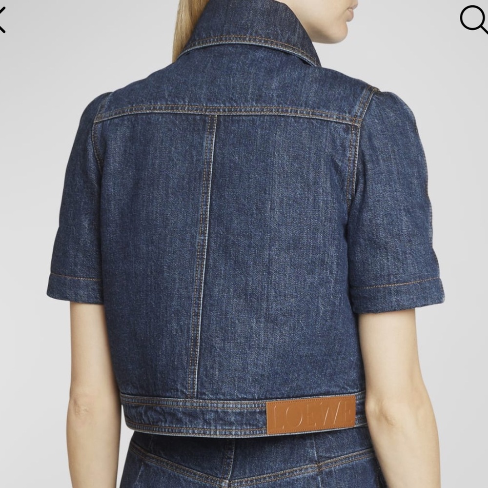 NEW LOEWE Denim Crop Jacket Size 36 - fits like a 4